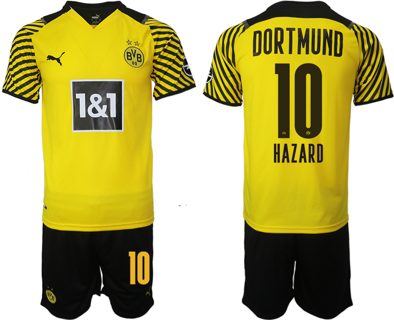 Men 2021-2022 Club Borussia Dortmund home #10 yellow Soccer Jersey->bayern munich jersey->Soccer Club Jersey